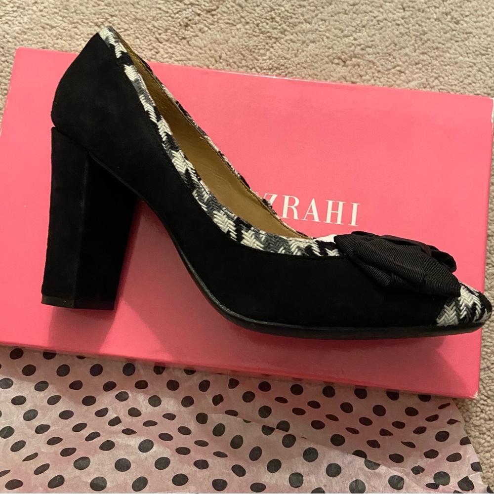 New! Isaac Mizrahi Hounsdtooth Suede Pump 8.5